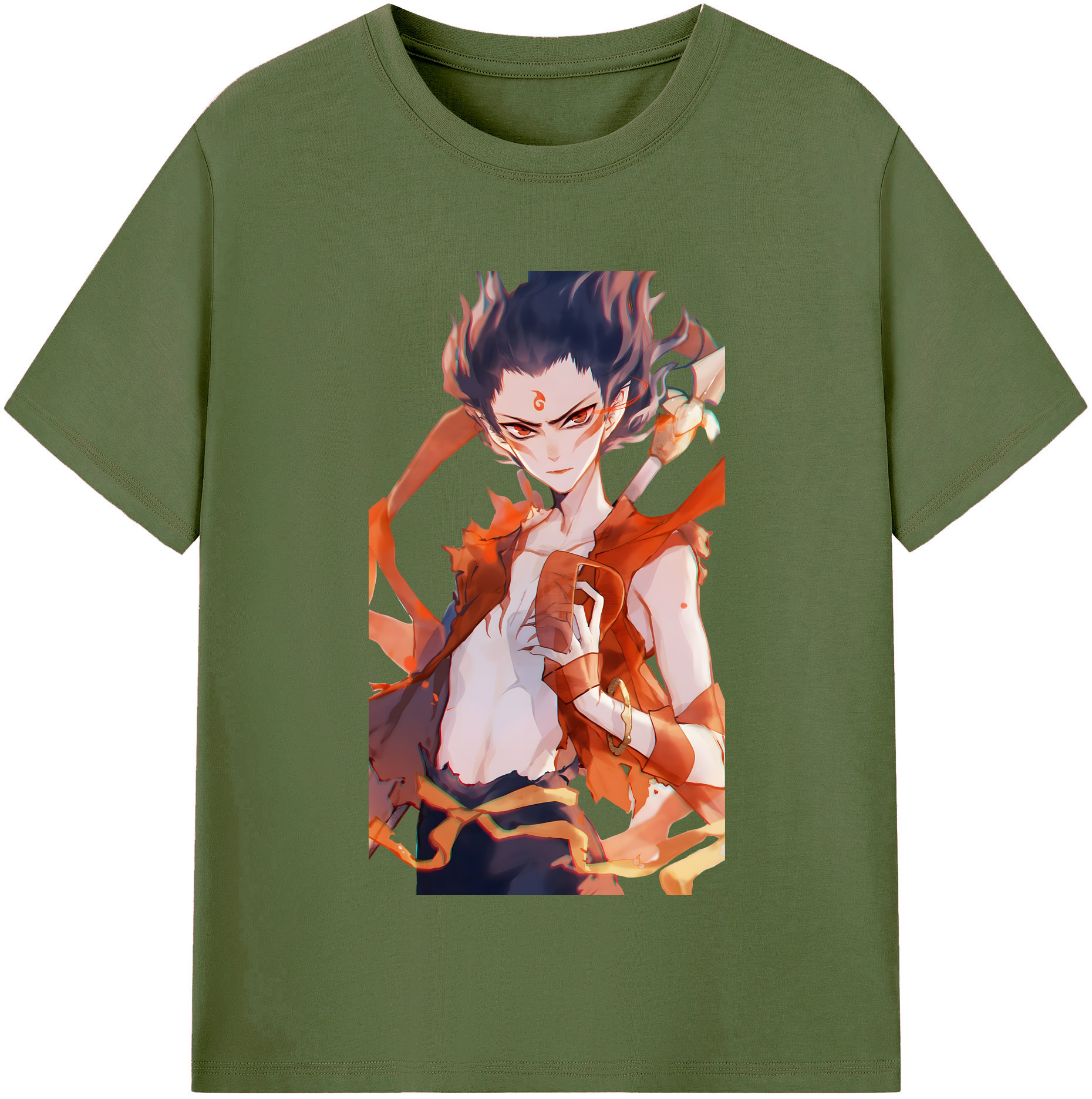 （画像用） Ne Zha 2 ナタ 魔童の大暴れ 綿100％半袖Tシャツ（フロントプリント）